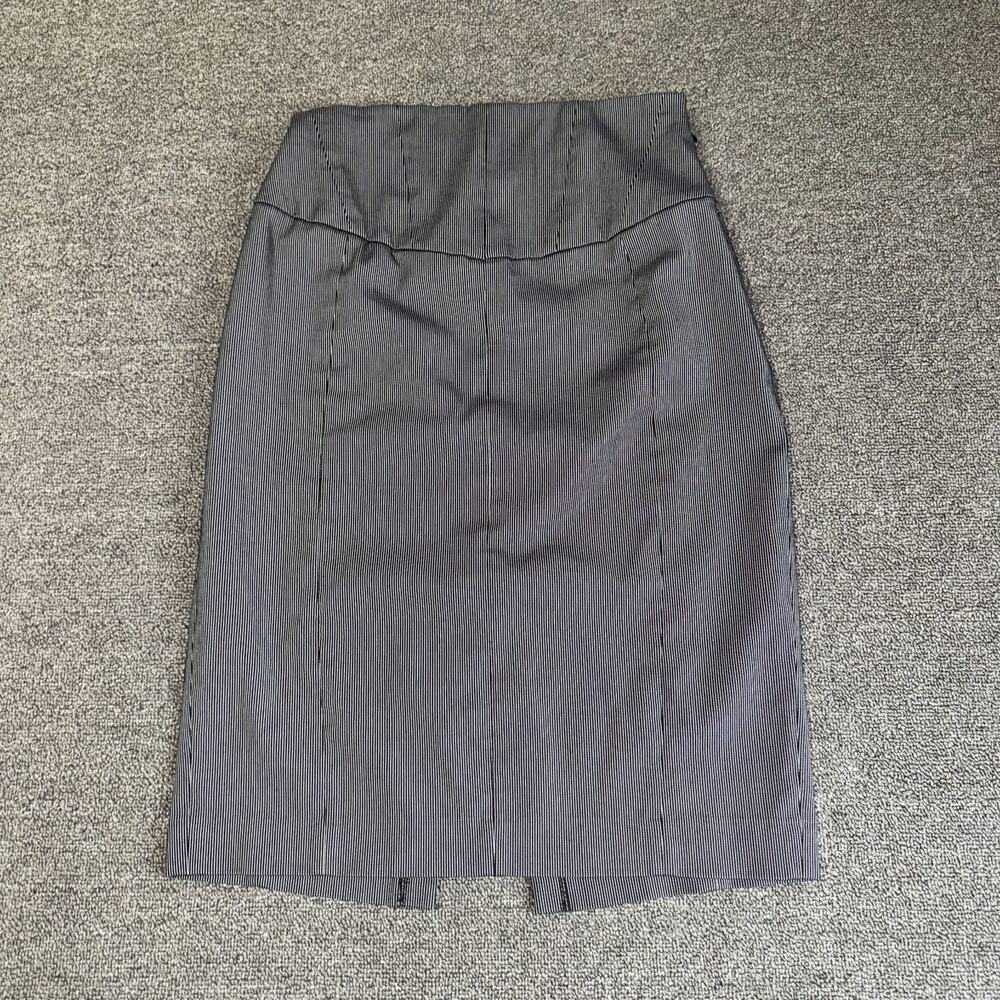 Y2K Express Design Studio‎ Pencil Skirt Women’s 6 Black White Pinstripe Side Zip